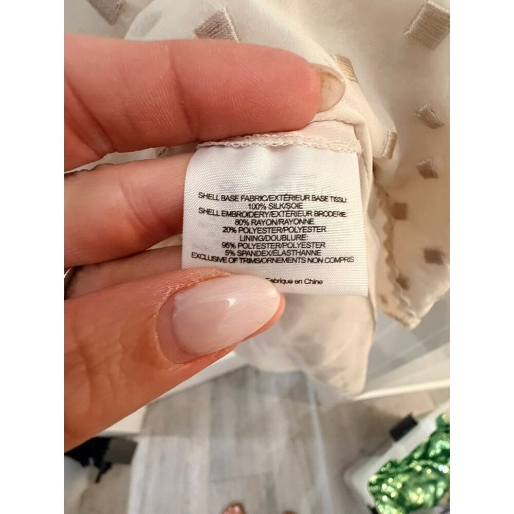 Tory Burch Cream and Beige Midi 100% Silk Sundress - US 2 - Picture 5 of 9